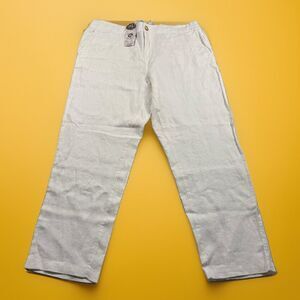 Panama Jack Linen Pants Men’s XL (39x31) White Stretch Waist Beach Resort NEW